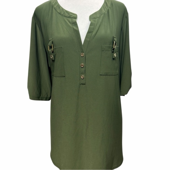 PerSeption Women’s Utility Roll-Tab Sleeve Blouse – Size 3X - Picture 2 of 6